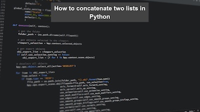 How To Concatenate Two Lists In Python