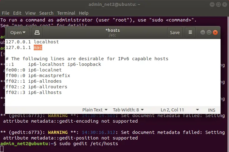 sudo gedit command in linux