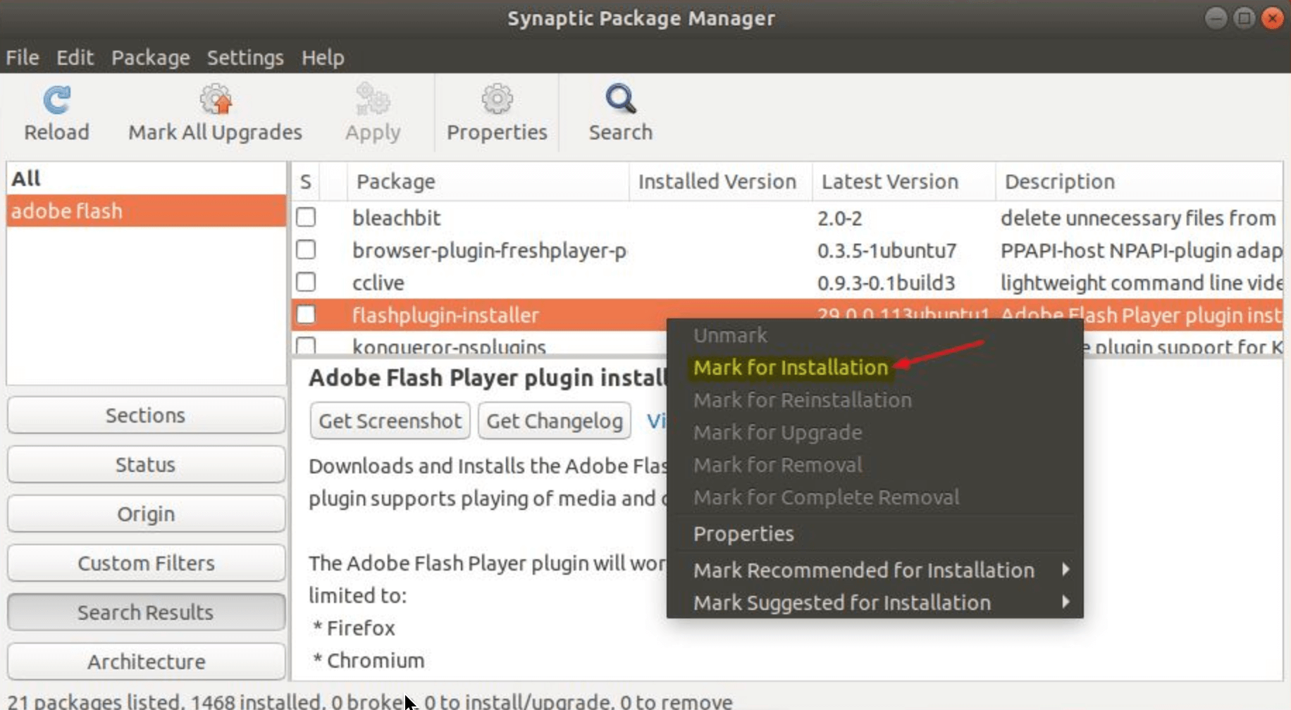 Synaptic в убунту. Менеджер пакетов Ubuntu. Установка Ubuntu флеш. The Flash Linux.