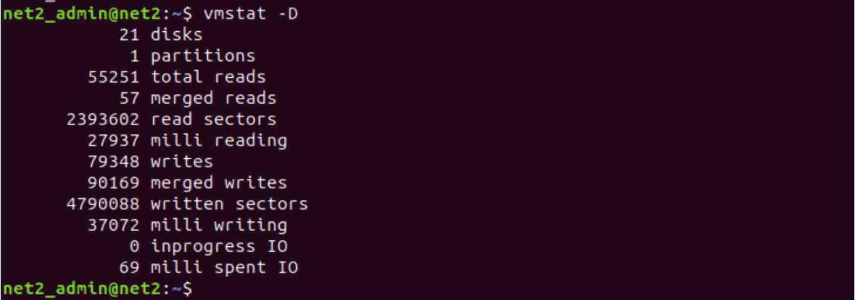 VMSTAT disk statistics