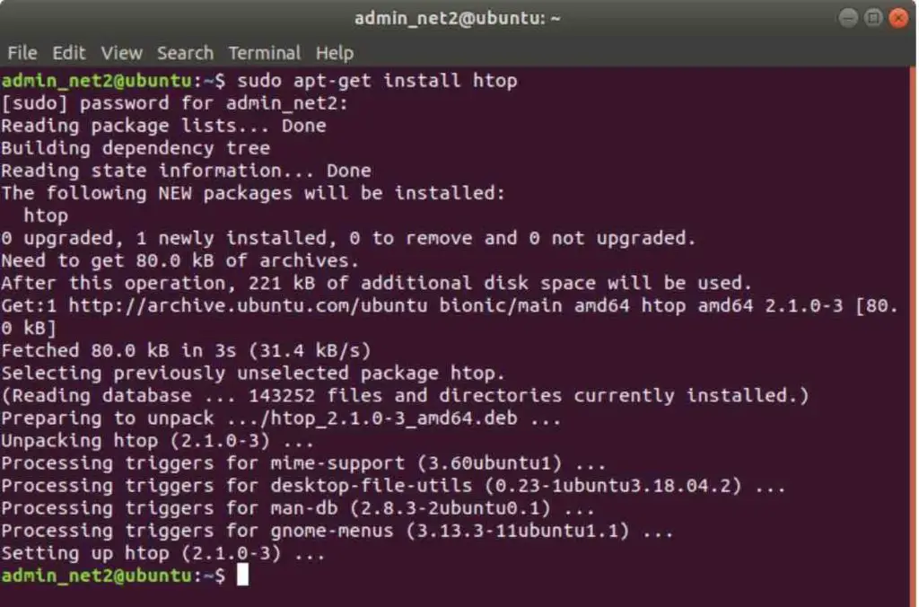 ubuntu install htop