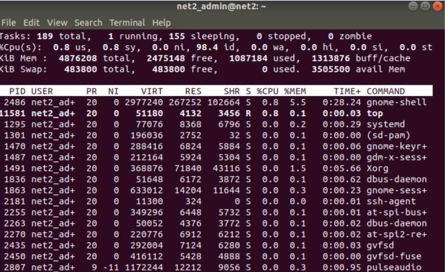 ubuntu monitor memory usage