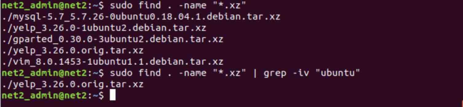 find and grep command in linux