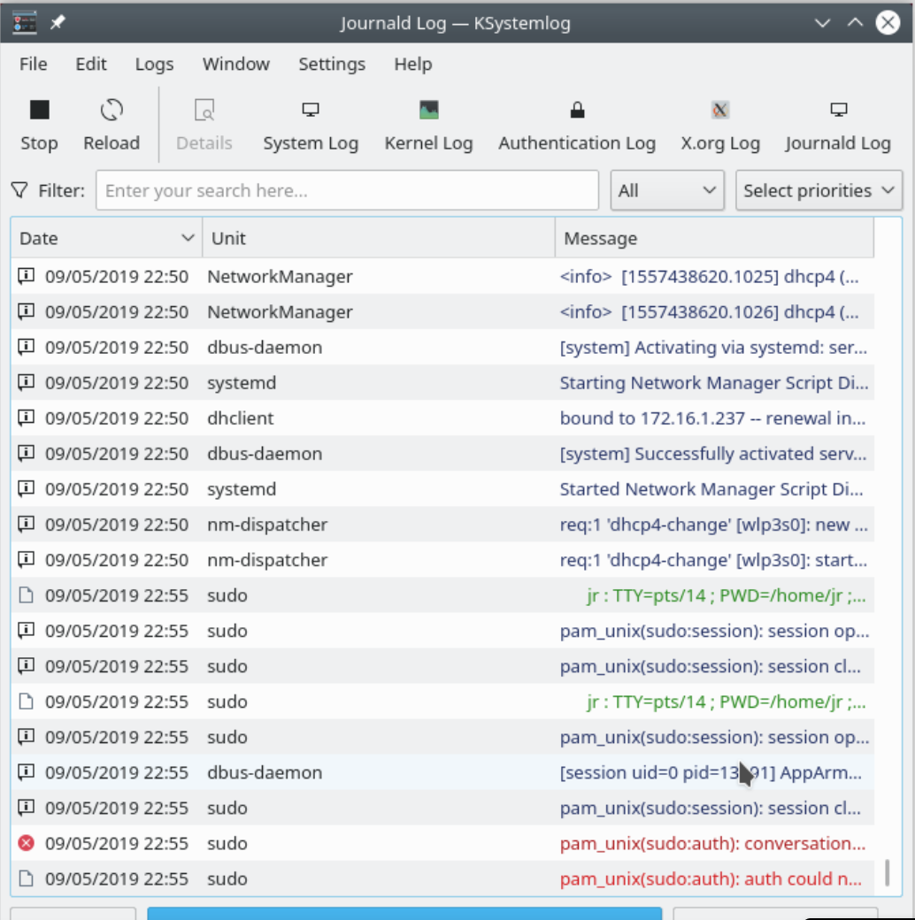 find log files in linux