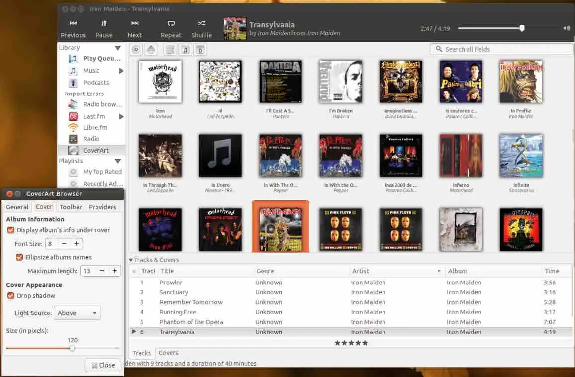 customize clementine music player