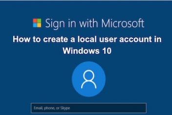 How to create a local user account in Windows 10