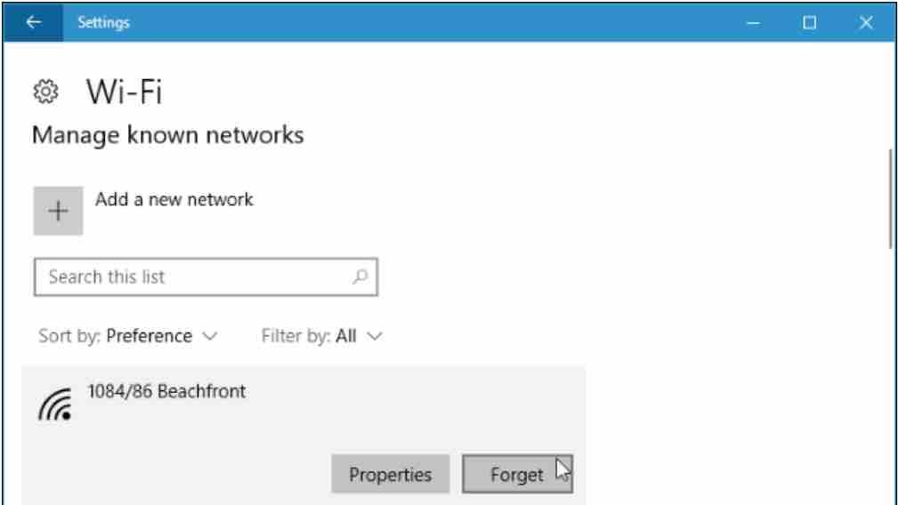 Удалить сеть WIFI Windows 10. Как забыть сеть WIFI на Windows 10.