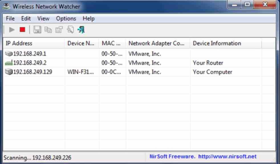 wifi network mac address scanner