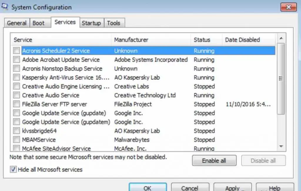 Disabled system user