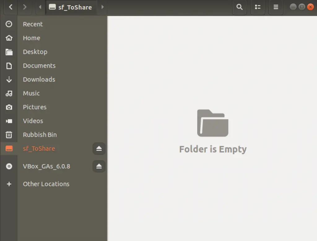 ubuntu vm shared folder