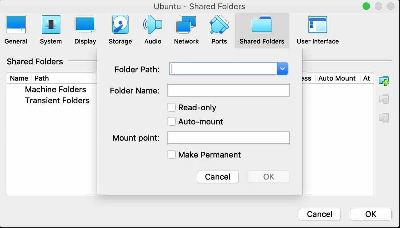 share files between virtualbox and host