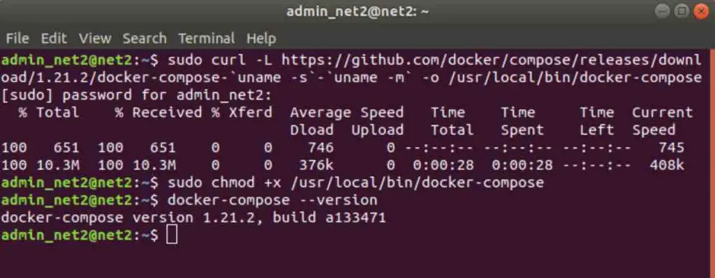 version of docker compose