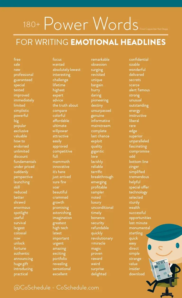 DR4WARD: What Are 180 Plus Power Words For Writing Emotional Headlines? #infographic