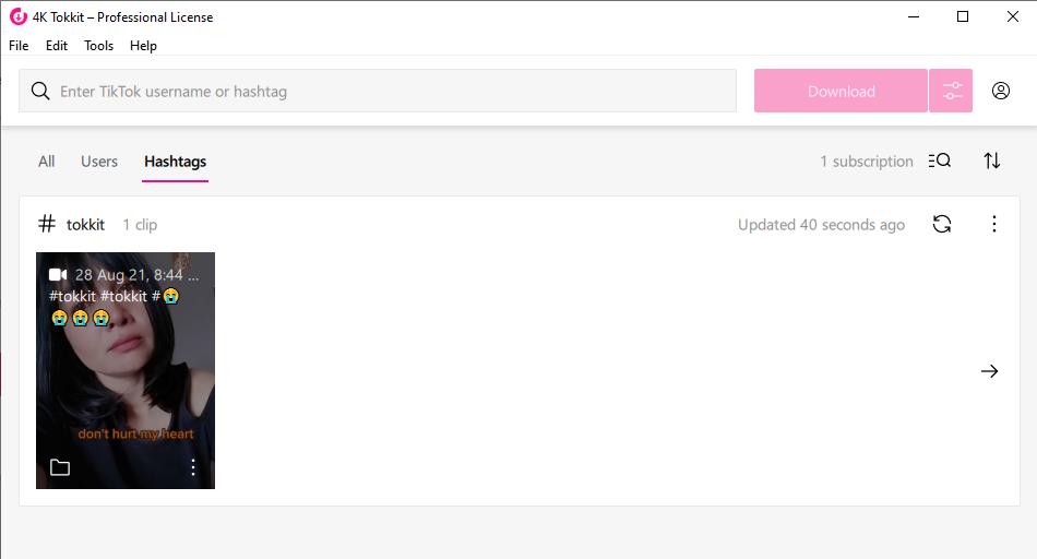 4K Tokkit, TikTok Videos, Hashtags & Accounts Downloader