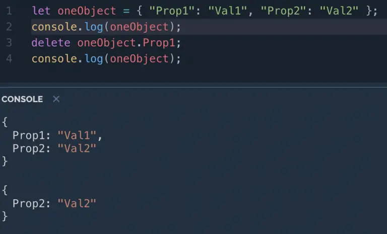 How To Remove A Property From A Javascript Object