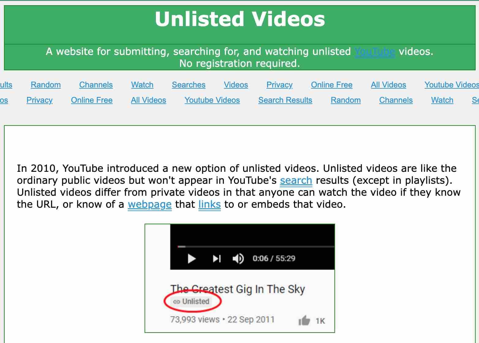 How to find unlisted YouTube videos