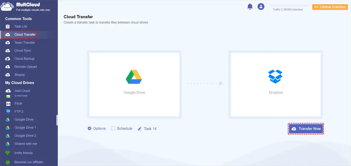 将文件从 Google Drive 移动到 Dropbox