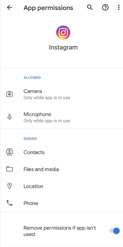 allow instagram to access camera 