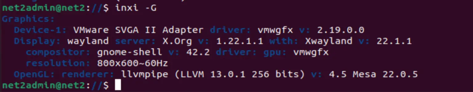 How to display Graphics card information on Ubuntu 22.04