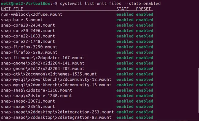 Systemctl List Unit Files Output