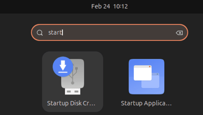 Startup Applications Menu