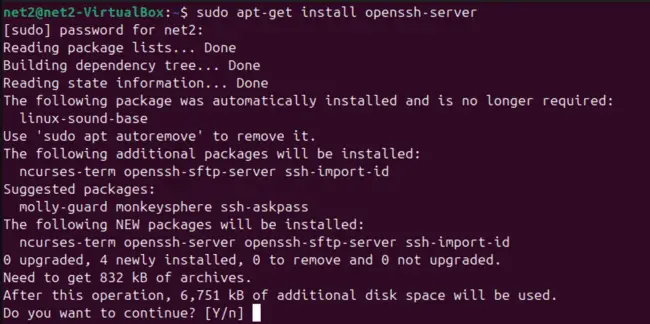 OpenSSH Installation Output